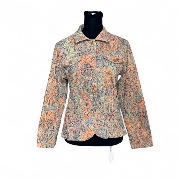 J.Bee Jackets & Blazers - J. Bee Petites Multicolor Paisley Blazer PS Long Sleeve Button Up Front Pockets